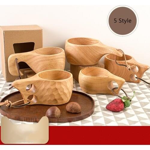 High Quality Of Jujube Wood Scandinavia Wooden Cup Water Rubber Wood Cup Juice Milk Tea Coffee Drinking Cup Kitchen Tools