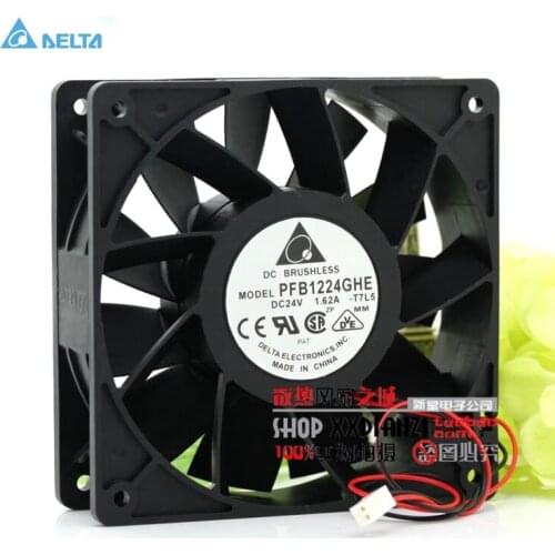 For delta PFB1224GHE 12038 24V 1.62A 12CM 4800PRM 217.79CFM frequency converter fan