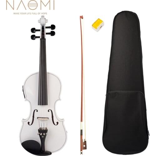NAOMI Acoustic Electric Violin Fiddle 4/4 Full Size Violin Solid Wood Body Ebony Accessories Electric Violin New