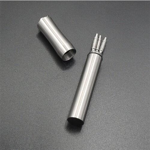 Pocket Travel Pocket Toothpick Holder Waterproof Stainless Steel Pill Case Box Container With Key Ring Titanium Alloy Toothpicks