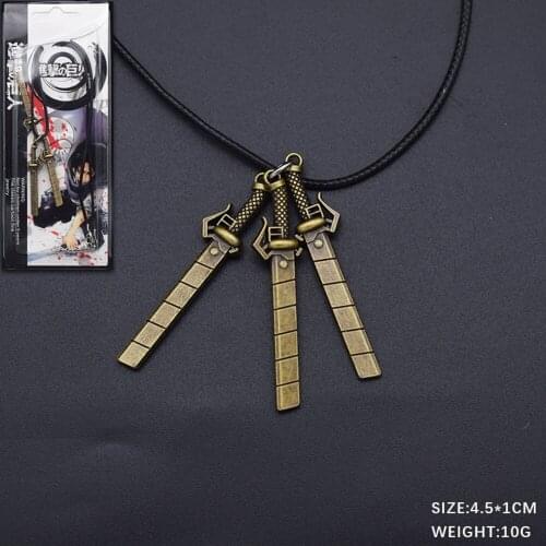 New Attack on Titan Small pendant Fashion Necklace Scout Regiment Knife cosplay Eren Jaeger Weapon for Men lady kids Gift