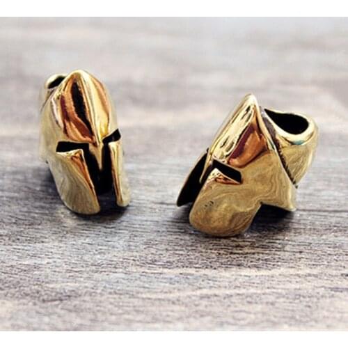 Brass Helmet Modeling Knife Beads Cord Buckle EDC Umbrella Rope Zipper Pull Bead Pendant Multi Tools Knife Lanyard Beads