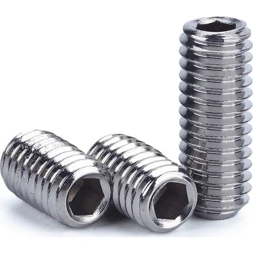 M2 M2.5 M3 304 Stainless Steel Screws Cup Point Grub Screws Metric Thread Hexagon Socket Set Screws Headless Length 2-4mm