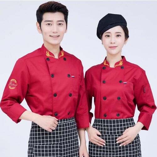 New Chefs Short-sleeved Summer Wear Work Clothes Men and Women Overalls Coats Hotel Chef Black Jacket Uniform