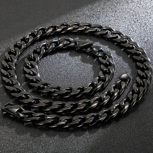 High Polished Stainless Steel Miami Link Curb Chain Necklace for Men 13MM Wide Bracelet Bangle Nickel Free Jewelry Dropshipping