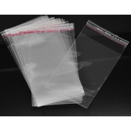 Transparent Plastic Self-Seal Adhesive Bags Rectangle (Usable Space: 9x6cm) 11cm x6cm Jewelry Gifts Packaging Bag, 60 PCs