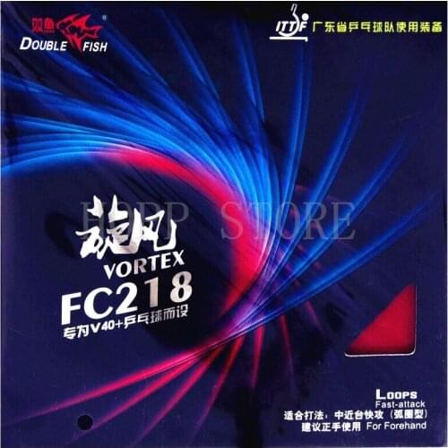 Double Fish VORTEX FC218 Table Tennis Rubber Pips-In Sticky Power Double Fish Ping Pong Sponge