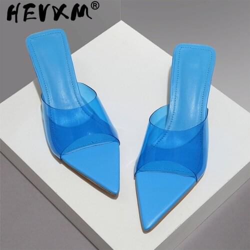 Shallow Pointed Toe Women Slipper Fashion PVC Transparent Sandal Ladies Peep Toe Luxury Brand Design Slide Summer Outdoor Flip