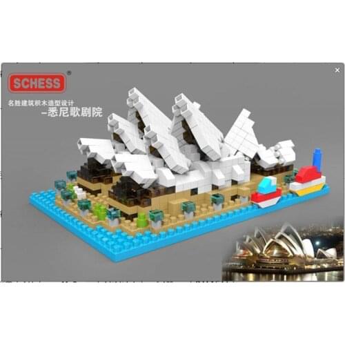 SC: Great architectures - Sydney Opera House 1089 Diamond Micro Nano Building Blocks Action Figure boy & girl gifts