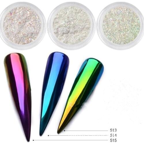 3pcs Cross-Border Manicure Neon Pink Laser Powder Glass Powder Nordic Style Color Changing