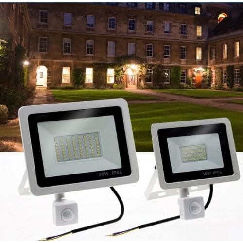 10W 20W 30W 50W 100W LED Floodlight 220V 240V Waterproof PIR Motion Sensor Floodlight Outdoor Wall Lamp Flood Light Spotlight