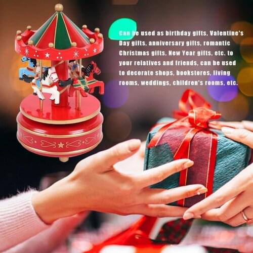Carousel Music Box Christmas Horse Sky City Geometric Love Gift Christmas Decoration carrusel girato Birthday Home Decoration