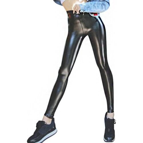 Women Black PU Leather Legging Pants Spring Leggings Slim Sexy Push Up Leggings Skinny Large Size Trousers Women