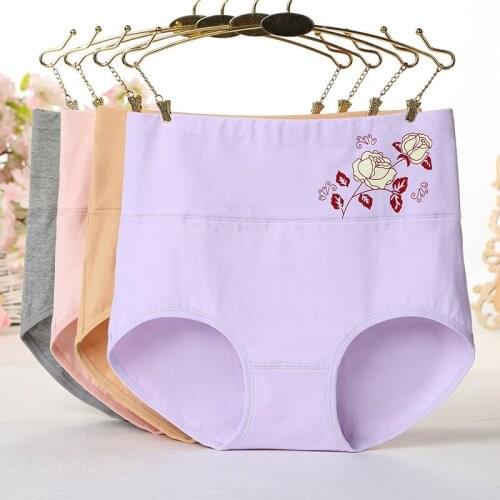 Sexy Panties Underwear Women High Rise Cotton Briefs Print Plus Large Size Calcinhas Lingerie Panty Underpants Girls
