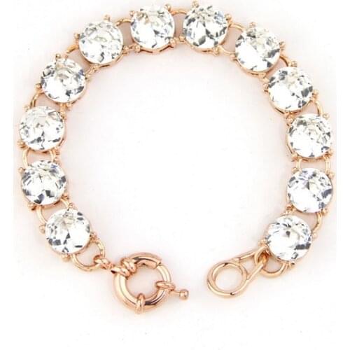 Fashion Jewelry Rose Gold Crytal Dot Bracelet Rhinestone chain Link length Bracelets for Women