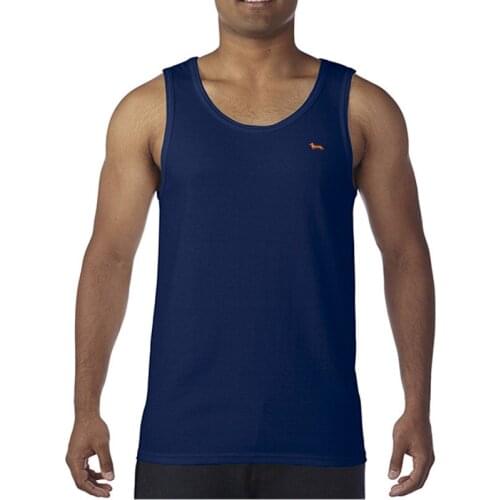 New Men Vest Summer Casual Shirt Tops Sleeveless Solid Embroidery Tank Tops Men Clothes Shirt