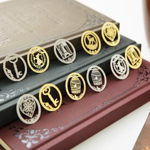 Gold/ Silver Mini Vintage Bookmark Metal Hollow Book Page Holder Retro Book Holder Beautiful Gift for Reader Stationery Supplies