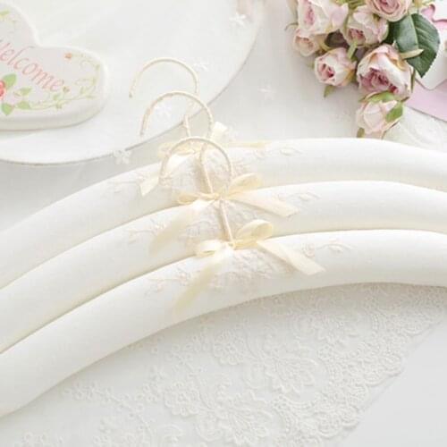 41cm 10 pcs/lot Quality European Style Padded Clothes Hangers Traceless Cloth Hanger for Garment Shop Non-slip Clothing Hanging