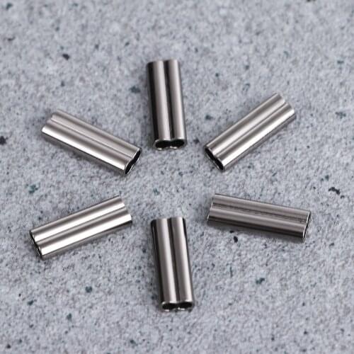 100pcs /Set Durable Connector Oval Stainless Steel Double Copper Tube Fishing Wire Tube Line Crimping Sleeves 6 Sizes