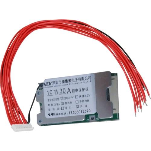 10S 36V 30A Li-Ion Cell 18650 Battery Protection BMS Board With Balance Function Lithium Battery Protection Board Tool