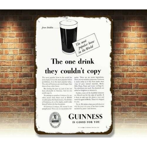 1934 GUINNESS DUBLIN BEER is good 4 u Vintage-Look DECORATIVE REPLICA METAL SIGN