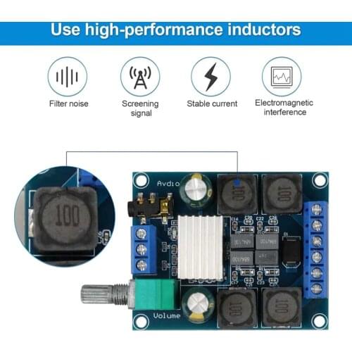 2Pcs Digital Amplifier Board,TPA3116D2 Dual Channel Audio Stereo AMP High Power Digital Subwoofer Power Amplifier Board