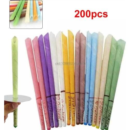 200pcs Ear Wax Cleaner Fragrance Candle Ear Candling Candles Coning Beewax Natural Ear Candle Therapy Straight Style Care
