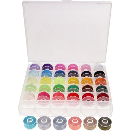 25/36pcs Bobbins and Sewing Machine Thread Kit with Case for Brother Singer Janome