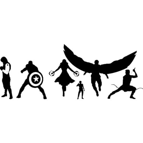 28x10cm Family Team Captain America Vinyl Car Sticker For Car Laptop Notebook Decal Cartoon Stickers TA016