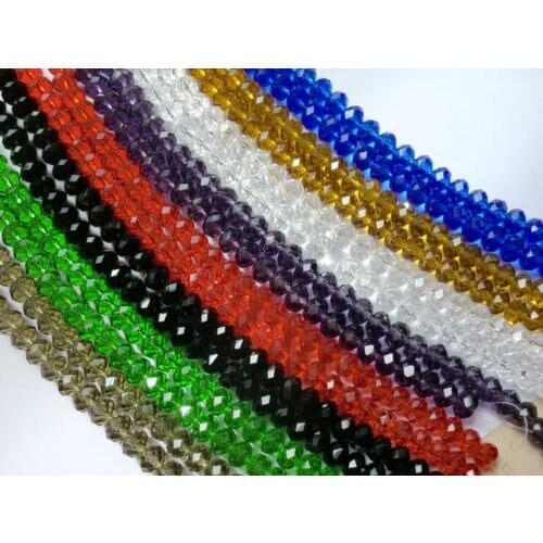 70pcs 6x8mm Faceted Rondelle Crystal Glass Beads