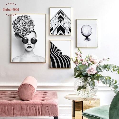 900D Abstract White And Black Picture Canvas Painting Wall Pictures For Living Room Posters And Prints Wall Art Decoration SAN70