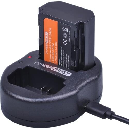 1x 2280mAh NP-FZ100 NPFZ100 NP FZ100 Battery + Dual USB Charger for Sony BC-QZ1 Alpha 9 9R A9R 9S ILCE-9 A7R A7 III ILCE-7M3