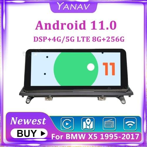 2 Din Android 11.0 Car Radio For BMW X5 Series E53 E70 F15 1999-2017 CCC CIC NBT GPS Navigation Carplay Wireless Stereo Receiver
