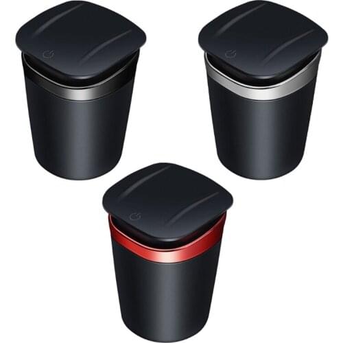 Car LED Ashtray with Detachable Lid Creative Portable Ashtrays with LED Light Decorative Coin Storage Cup Container Cigar Ash T