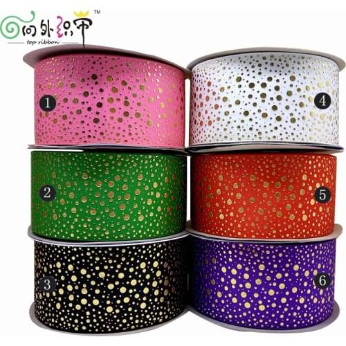 Free shipping 50 yard 3" 75 mm foil printed grosgrain ribbon SP-119-075