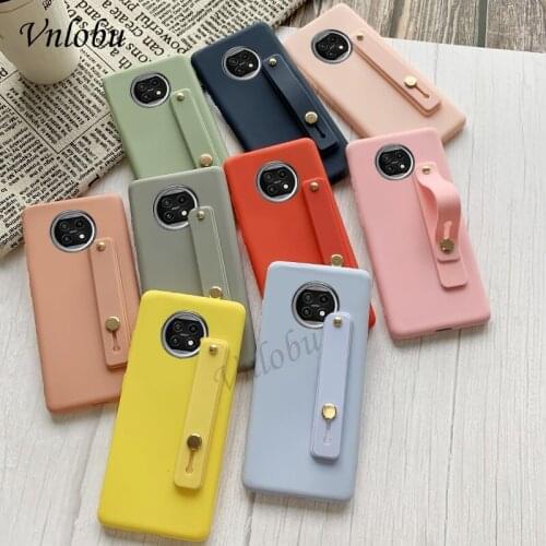 Soft Silicone Wriststrap Hand Band Case For Xiaomi Redmi Note 9T 5G Finger Grip Shockproof Cover For Xiaomi 10T Pro POCO X3 M3