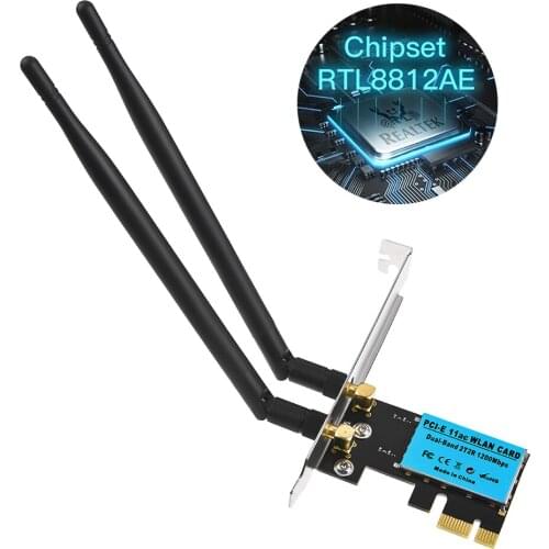 Dual Band High Speed 1200Mbps PCIe Wireless WiFi Adapter Converter Network Card 2.4G/5Ghz for Laptop PC Wifi Adapter