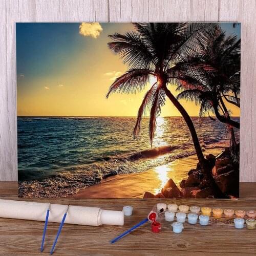 Nature DIY Painting By Numbers Set Acrylic Paints 40*50 Boards By Numbers Wall Paintings For Kids For Drawing Handicraft