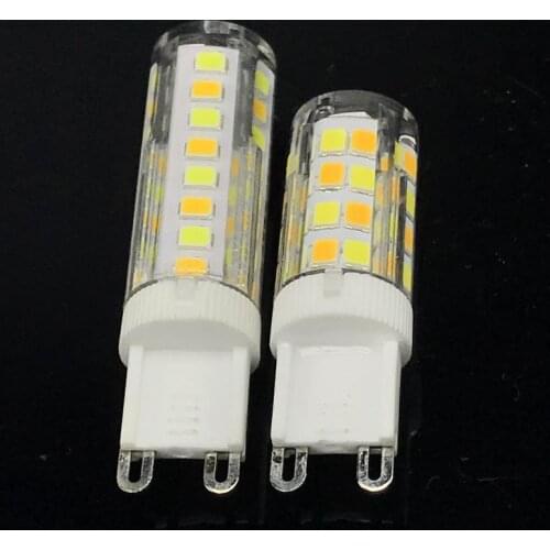 Ceramic Dimmable LED Light Source Tri-Color Changing PC Cover G4 G9 E14 7W 220V 700LM SMD2835