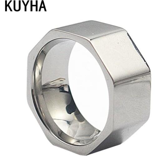 Finger Ring Stainless Steel Ring Women Fashion Jewelry Ring Best Present Wide Silver Color Irregular Ring for Women