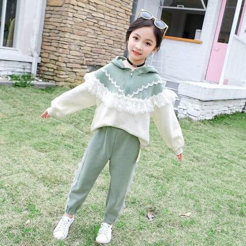 New Sale 2021 Spring Autumn Kids Clothing For Girls 2Pcs Tops Hoodies Coat+Casual Pants Suits Toddler Baby Kid Girl Clothes Set