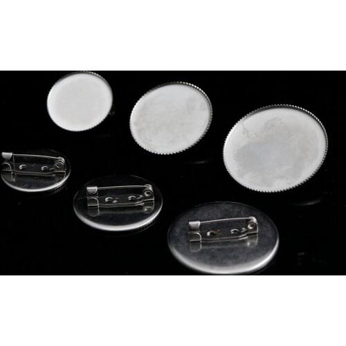 10 pcs Metal Sliver Color 20 25 30 mm Round Brooch Base Cabochon Blanks Trays with Brooch Pins Cameo Cabochon Base Setting