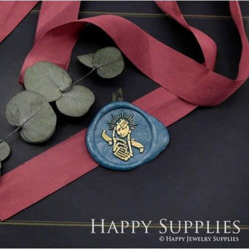 Round Skull Hand With Human Heart Metal Stamp Halloween Wax Seal Stamp Sealing Wax Stamp