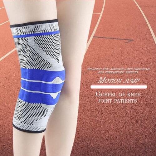 Multi-function Sport Kneepads Silica Knitting Prevention Safety Running Cycling Knee Protector Support Elastic Climbing Fitness