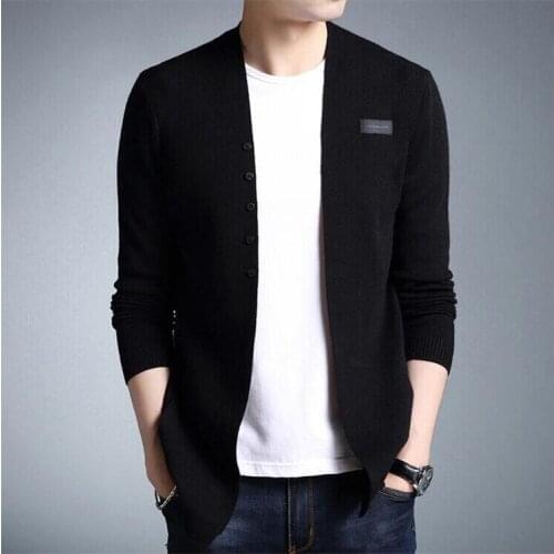 Men Clothes Autumn Winter New Casual Coat Men Thin Casual Knitted Mens Sweaters Cardigans Cotton Wool Sweater