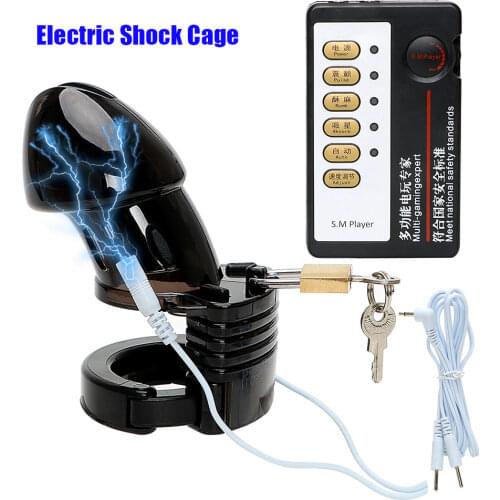 Male Penis Chastity Cage Electric Shock Cock Sex Toys for Men Medical Machine Dildos Cage Adult Products Games Bondage Sets Shop