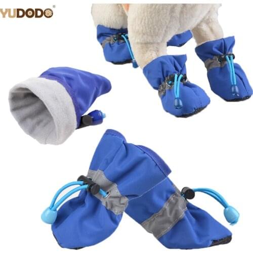 5 Sizes 4pcs/set Winter Spring Soft Shoes For Dogs Waterproof Breathable Pet Footwear Small Dog Puppy Boots Red/Blue/Pink
