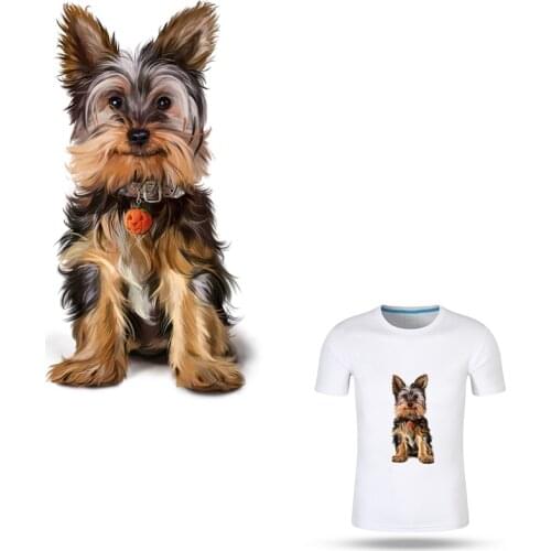 COSBILL Iron On Clothes Sticker Yorkshire Dog Patches For Clothing Diy A-level Washable Christmas Gift Accessory Patch Y-007