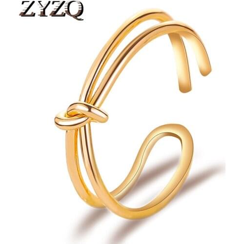 ZYZQ Creative New Geometric Ring Simple Small Fresh Adjustable Opening ring Ring Couple Accessories