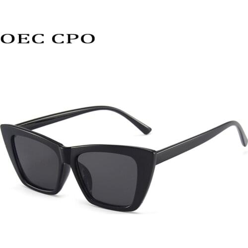 OEC CPO Fashion Plastic Square Sunglasses Women Retro Black Shades Sun Glasses Ladies Brand Eyewear Female Oculos Gafas Feminino